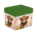 Hillside Pasture Coffee Cup Ceramic Cup O' Java, Floral Highland Cow, 17oz, Gift Box