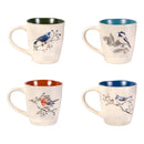 Snowbird Coffee Cup Ceramic Artisanal, 4x Asst Designs, 11oz, Gift Box
