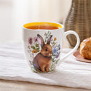 Hop Into Spring Coffee Cup Ceramic Cup O Java, Floral Bunny, 17oz, Gift Box