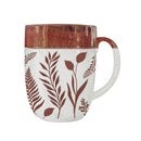 Pollinator Garden Coffee Cup Ceramic Artisanal, Foliage Terracotta, 14oz, Gift Box