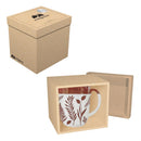 Pollinator Garden Coffee Cup Ceramic Artisanal, Foliage Terracotta, 14oz, Gift Box
