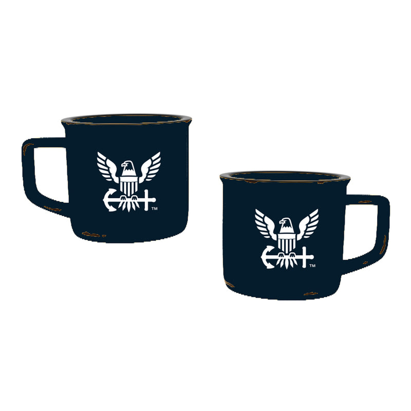US Navy Ceramic Camp Cup with Enamel Finish, 14oz