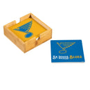St Louis Blues 2025 Ceramic Coasters Set, 4pcs with Wood Caddy