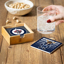Winnipeg Jets Ceramic Coasters Set, 4pcs with Wood Caddy