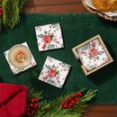 VivaStyle Poinsettia Bliss Coasters, Set of 4
