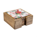 VivaStyle Poinsettia Bliss Coasters, Set of 4