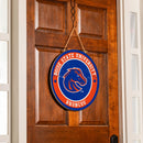 Boise State University Round Door Decor with Hanging Rope, 18x18