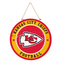 Kansas City Chiefs Round Door Decor with Hanging Rope, 18x18