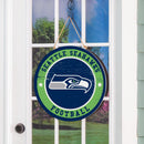 Seattle Seahawks Round Door Decor with Hanging Rope, 18x18
