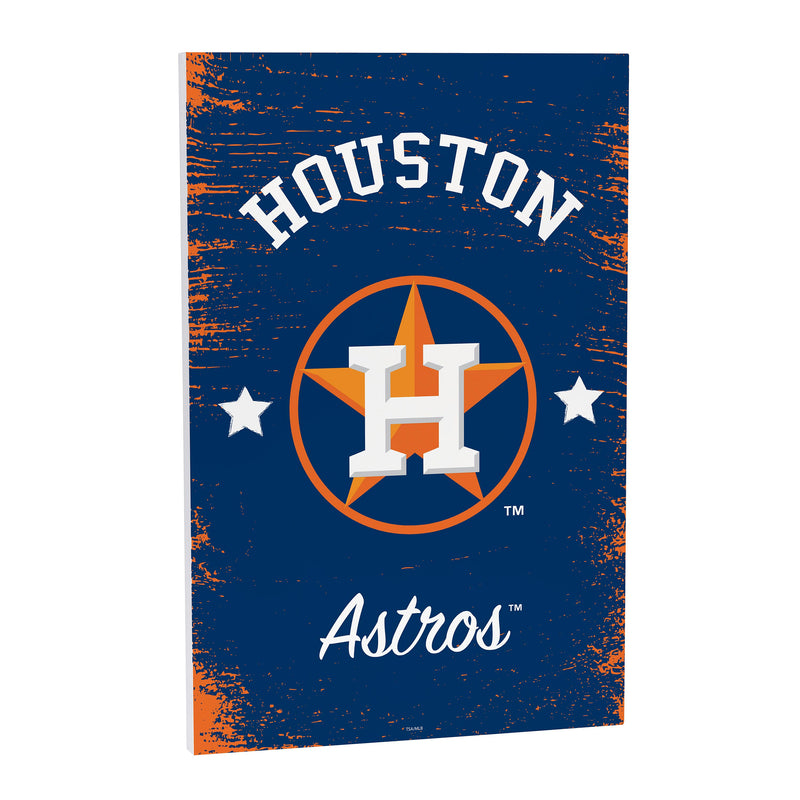 Houston Astros Wood Wall Sign, 16x24