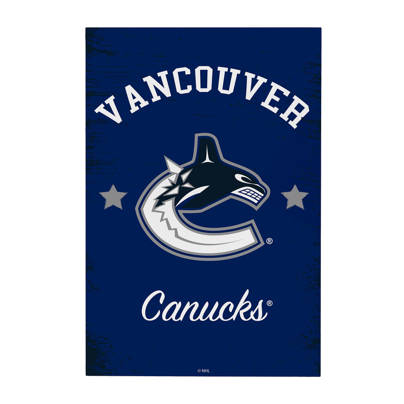 Vancouver Canucks Wood Wall Sign, 16x24