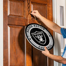 Las Vegas Raiders Round Door Décor with Hanging Rope, 18x18