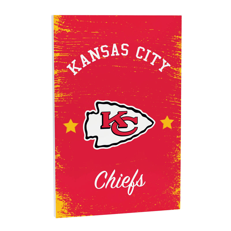 Kansas City Chiefs Wood Wall Sign, 16x24
