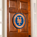 New York Mets Round Door D√©cor with Hanging Rope, 18x18