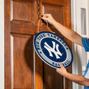 New York Yankees Round Door Decor with Hanging Rope, 18x18