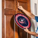 Columbus Blue Jackets Round Door Décor with Hanging Rope, 18x18