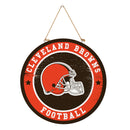Cleveland Browns Round Door Decor with Hanging Rope, 18x18