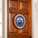 Edmonton Oilers Round Door Décor with Hanging Rope, 18x18