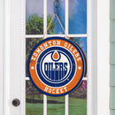 Edmonton Oilers Round Door Décor with Hanging Rope, 18x18