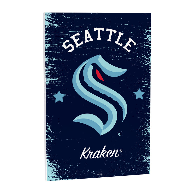 Seattle Kraken Wood Wall Sign, 16x24