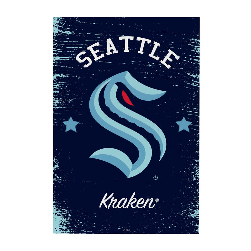 Seattle Kraken Wood Wall Sign, 16x24