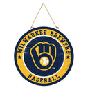 Milwaukee Brewers Round Door Decor with Hanging Rope, 18x18