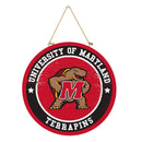 University of Maryland Round Door Decor with Hanging Rope, 18x18
