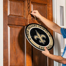 New Orleans Saints Round Door Decor with Hanging Rope, 18x18