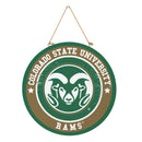 Colorado State University Round Door Decor with Hanging Rope, 18x18