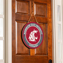 Washington State University Round Door Décor with Hanging Rope, 18x18