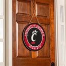 University of Cincinnati Round Door Décor with Hanging Rope, 18x18