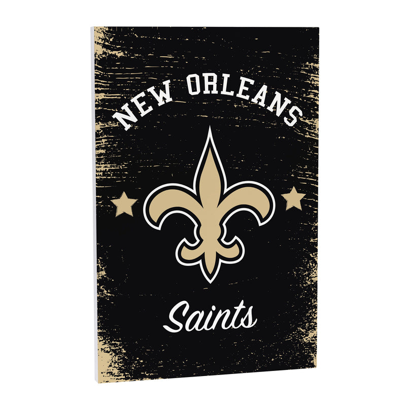 New Orleans Saints Wood Wall Sign, 16x24