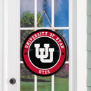 University of Utah Round Door Décor with Hanging Rope, 18x18