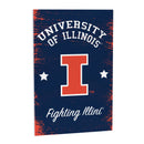 University of Illinois Wood Wall Sign, 16x24