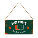 University of Miami Wood Wall Sign, 6x11