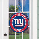 New York Giants Round Door Decor with Hanging Rope, 18x18