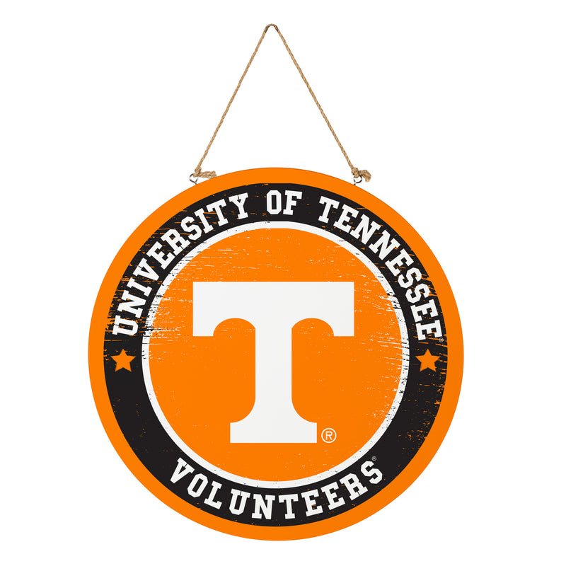 University of Tennessee Round Door Decor with Hanging Rope, 18x18