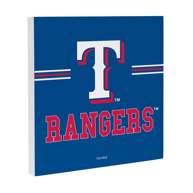 Texas Rangers Wood Wall Sign, 12x12