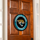 Jacksonville Jaguars Round Door Decor with Hanging Rope, 18x18