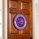 Western Carolina University Round Door Decor with Hanging Rope, 18x18