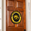 University of Iowa Round Door Décor with Hanging Rope, 18x18