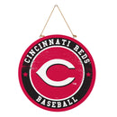 Cincinnati Reds Round Door Decor with Hanging Rope, 18x18