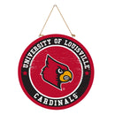 University of Louisville Round Door Decor with Hanging Rope, 18x18