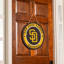 San Diego Padres Round Door Decor with Hanging Rope, 18x18