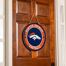 Denver Broncos Round Door Decor with Hanging Rope, 18x18