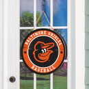 Baltimore Orioles Round Door Decor with Hanging Rope, 18x18