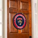 Florida Panthers Round Door Décor with Hanging Rope, 18x18
