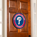 Philadelphia Phillies Round Door Decor with Hanging Rope, 18x18