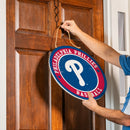 Philadelphia Phillies Round Door Decor with Hanging Rope, 18x18