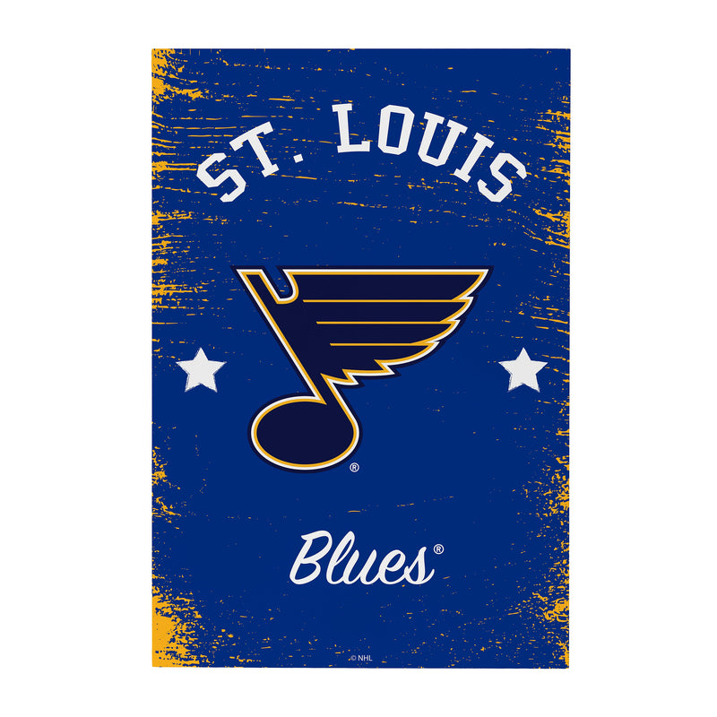 St Louis Blues Wood Wall Sign, 16x24